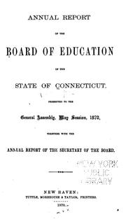 Cover of: Report of the Board of Education ...