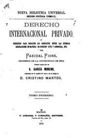 Cover of: Derecho internacional privado by Pasquale Fiore