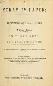 Cover of: scrap of paper | Simpson, J. Palgrave