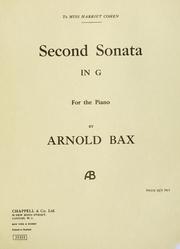 Cover of: Second sonata in G: for the piano