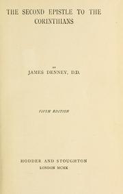 Cover of: The Second Epistle to the Corinthians by James Denney