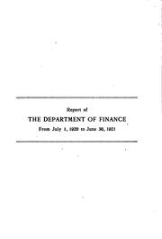 Cover of: Administrative Report of the Directors of Departments Under the Civil ...