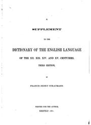 Cover of: A Dictionary of the Old English Language: Compiled from Writings of the XII ...