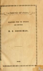 Cover of: Selections from the speeches and writings of B.G. Horniman.