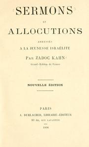 Cover of: Sermons et allocutions adressés à la jeunesse israélite