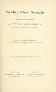 Cover of: Psychopathia sexualis: with especial reference to antipathic sexual instinct : a medico-forensic study
