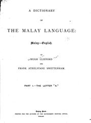 Cover of: A Dictionary of the Malay Language