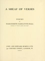 Cover of: A sheaf of verses by Radclyffe Hall