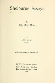 Cover of: Shelburne essays by Paul Elmer More