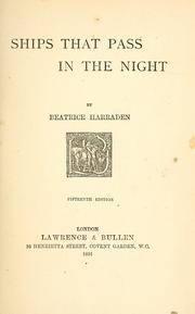 Cover of: Ships that pass in the night by Beatrice Harraden, Beatrice Harraden