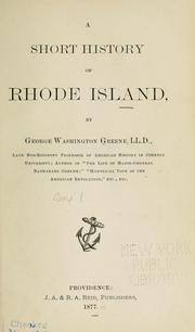 Cover of: short history of Rhode Island