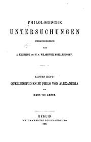 Cover of: Philologische Untersuchungen by Adolf Kiessling , Ulrich von Wilamowitz-Moellendorff