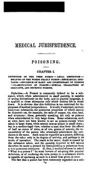 Cover of: Medical jurisprudence by Alfred Swaine Taylor, Alfred Swaine Taylor