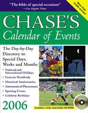 Cover of: Chase's Calendar of Events 2006 with CD-ROM (Chase's Calendar of Events)