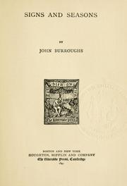 Cover of: Signs and seasons by John Burroughs