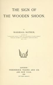 Cover of: The sign of the wooden shoon by Marshall Mather