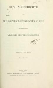 Cover of: Sitzungsberichte. by Kaiserlichen Akademie der Wissenschaften in Wien, Mathematisch-Naturwissenschaftliche Klasse