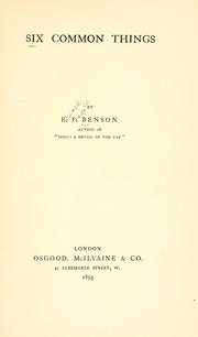 Cover of: Six common things.