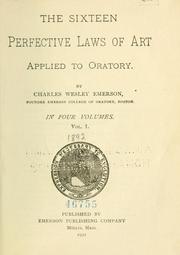 Cover of: sixteen perfective laws of art applied to oratory.