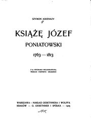 Cover of: Ksiaźe Józef Poniatowski 1763-1813