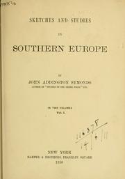 Cover of: Sketches and studies in Southern Europe.