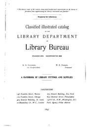 Cover of: Classified Illustrated Catalog of the Library Department of Library Bureau: A Handbook of ... by Library Bureau, Library Bureau