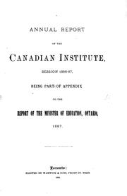 Cover of: Annual Report of the Canadian Institute by Canadian Institute (1849-1914)
