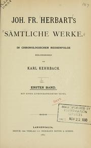 Cover of: Sämtliche Werke by Johann Friedrich Herbart