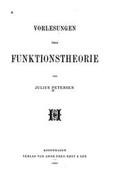 Cover of: Vorlesungen über Funktionstheorie