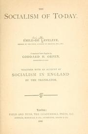 Cover of: The socialism of today by Emile de Laveleye
