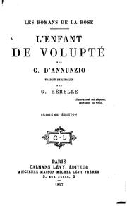 Cover of: L'enfant de Volupté by Gabriele D'Annunzio