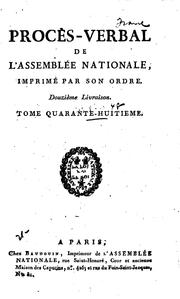 Cover of: Procès-verbal de l'Assemblée nationale
