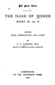 Cover of: The Iliad of Homer, books IX and X;