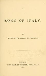 Cover of: song of Italy.