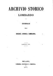 Cover of: Archivio storico lombardo