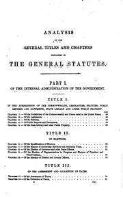 Cover of: The General Statutes of the Commonwealth of Massachusetts: Enacted December ...