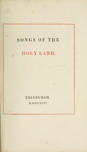Cover of: Songs of the Holy Land