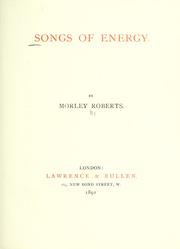 Cover of: Songs of energy by Roberts, Morley