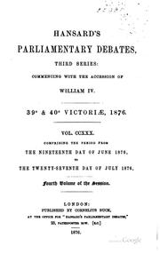 Cover of: Hansard's Parliamentary Debates by Great Britain. Parliament., Great Britain. Parliament.
