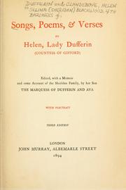 Songs, poems, & verses by Dufferin and Clandeboye, Helen Selina Blackwood Baroness