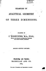 Cover of: Examples of Analytical Geometry of Three Dimensions