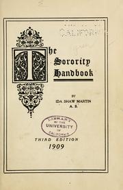 Cover of: The Sorority handbook. by Ida Shaw Martin