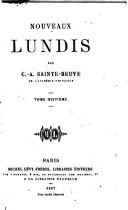 Cover of: Nouveaux lundis by Charles Augustin Sainte-Beuve