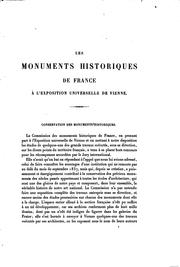 Les monuments historiques de France à l'Exposition universelle de Vienne by Edmond Du Sommerard , Commission des monuments historiques