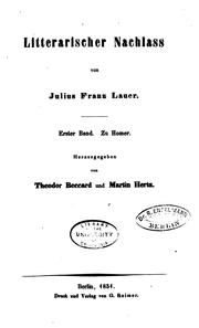 Cover of: Litterarischer Nachlass