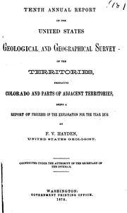 Cover of: Annual Report of the United States Geological and Geographical Survey of the ...