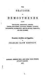 Cover of: The Orations of Demosthenes Against Timocrates, Aristogiton, Aphobus, Etc.