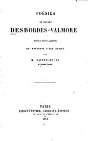 Cover of: Poésies de Madame Desbordes-Valmore by Marceline Desbordes-Valmore, Charles Augustin Sainte-Beuve
