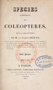 Cover of: Spècies général des coléoptères de la collection de m. le comte Dejean ...