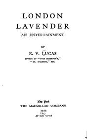 Cover of: London Lavender by E. V. Lucas